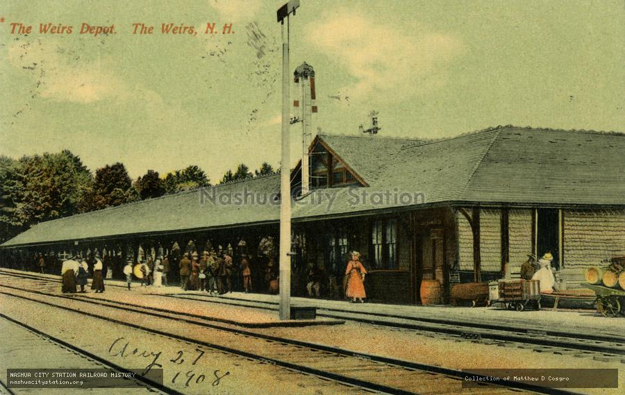 Postcard: The Weirs Depot, The Weirs, New Hampshire